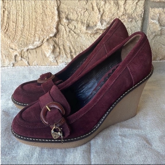 Juicy couture buckle wedge chunky heel size 8 In style Sold Out Rare - Picture 1 of 13